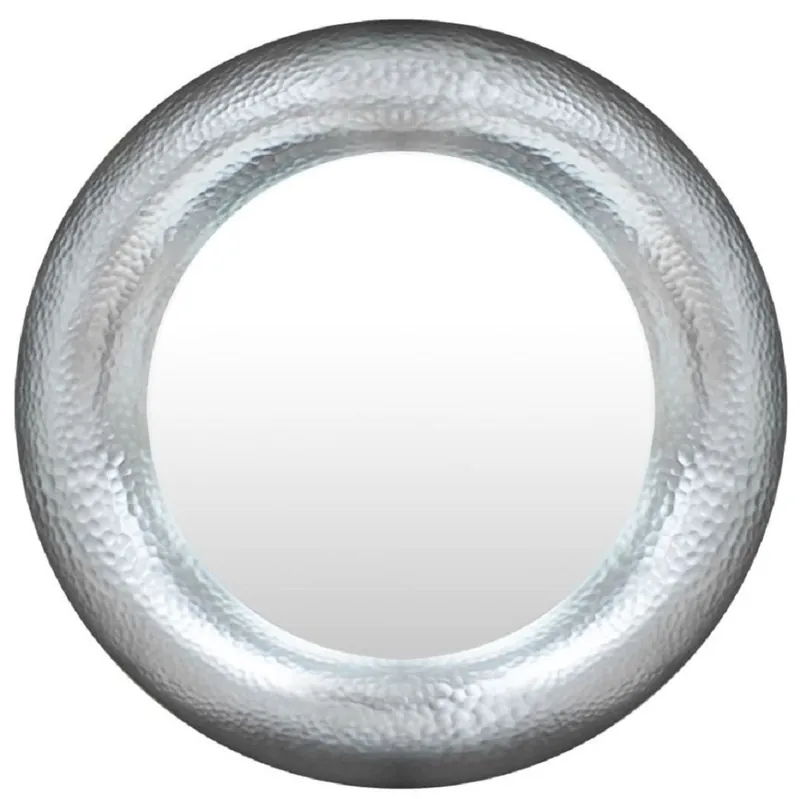 Sonderaktion Casa Padrino Luxus Spiegel Silber Ø 120 cm - Runder Glasfaser Wandspiegel - Wohnzimmer Spiegel - Garderoben Spiegel - Luxus Kollektion