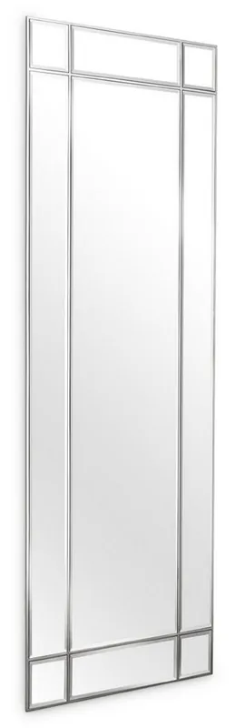 Gratis Versand Casa Padrino Luxus Wandspiegel Silber 78,5 x 3,5 x H. 215,5 cm - Wohnzimmer Spiegel - Schlafzimmer Spiegel - Garderoben Spiegel - Luxus Möbel