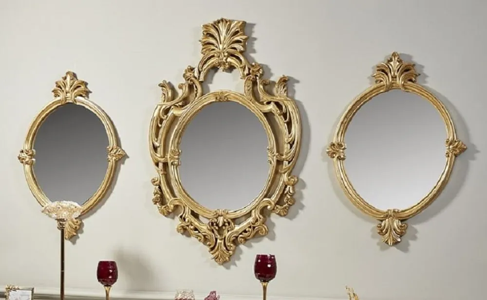 Bestseller Casa Padrino Luxus Barock Spiegel Set Gold - 3 Handgefertigte Wandspiegel im Barockstil - Prunkvolle Barock Möbel