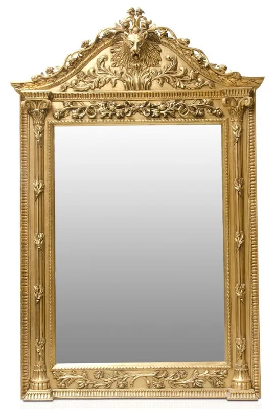 Sonderaktion Casa Padrino Luxus Barock Standspiegel Gold - Handgefertigter Massivholz Spiegel im Barockstil - Barock Möbel - Edel & Prunkvoll
