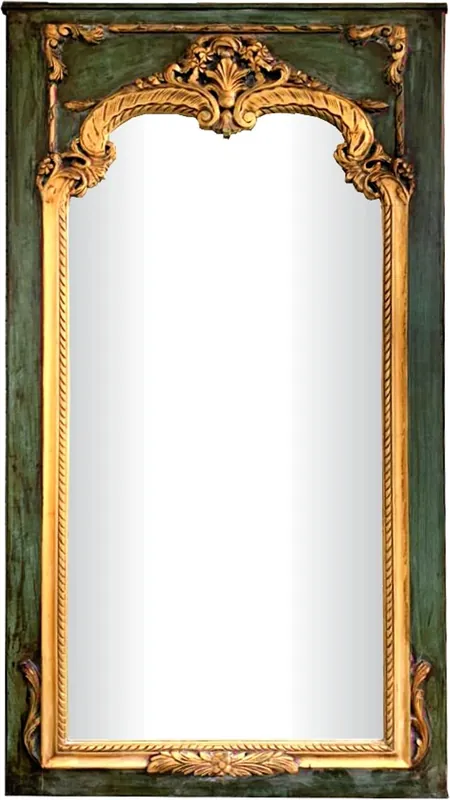 Casa Padrino BarockWandspiegel Grün Antik Stil / Gold 105 cm x H 192 cm - Antik Look - Edel & Prunkvoll Direkt Vom Hersteller
