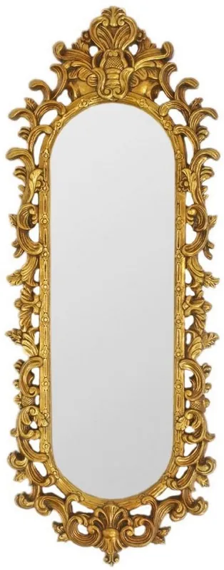 Casa Padrino Barock Spiegel Gold 40 x H. 130 cm - Prunkvoller Wandspiegel im Barockstil - Antik Stil Garderoben Spiegel - Wohnzimmer Spiegel - Barock Möbel Kostenfreie Lieferung