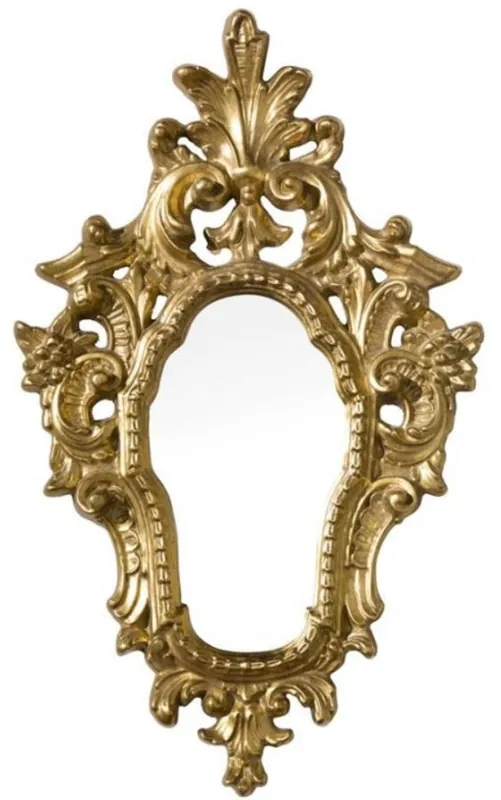 Exklusiv Casa Padrino Luxus Barock Spiegel Gold 39 x 3 x H. 64 cm - Wandspiegel im Barockstil - Edel & Prunkvoll