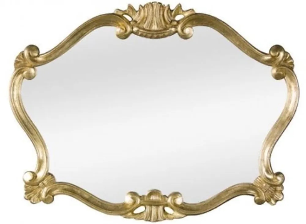 Casa Padrino Luxus Barock Wandspiegel Gold 92 x 4 x H. 70 cm - Prunkvoller Spiegel im Barockstil - Barock Möbel Geld-Zurück-Garantie