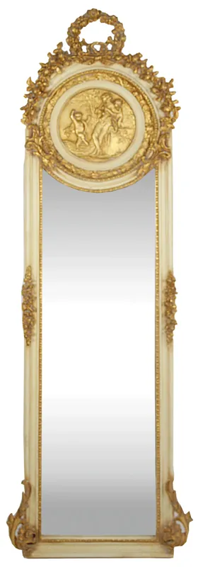Wochenendangebot Casa Padrino Barock Spiegel Creme / Gold 55 x H. 175 cm - Massiv und Schwer - Antik Stil Wandspiegel