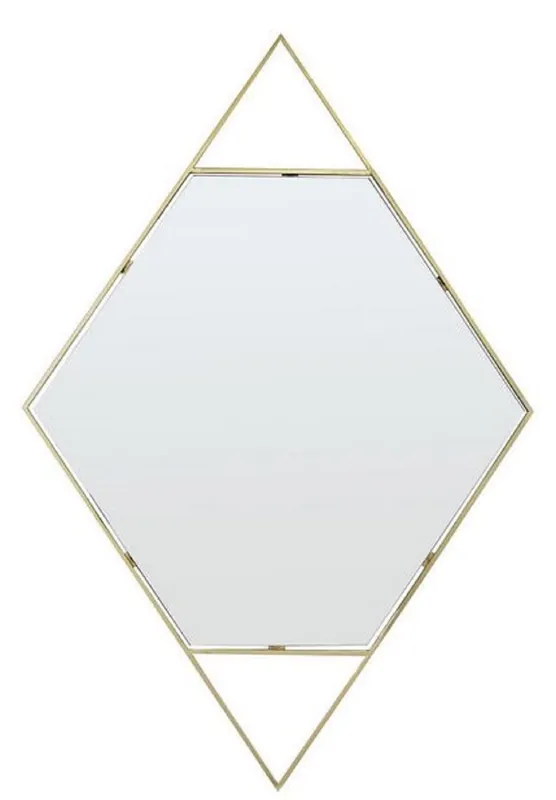 Top-Qualität Casa Padrino Designer Wandspiegel Gold 81 x H. 119 cm - Edelstahl Spiegel in Form eines Diamanten - Designermöbel