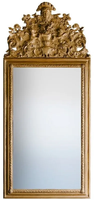 Casa Padrino Barock Spiegel Gold 93 x H. 207 cm - Prunkvoller handgefertigter Wandspiegel mit wunderschönen Verzierungen Neu