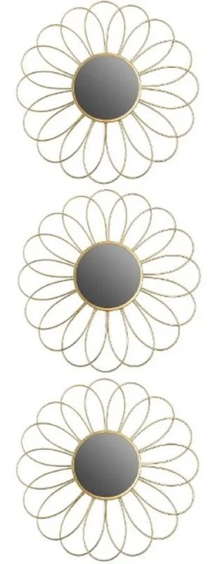 Gratis Versand Casa Padrino Designer Spiegel / Wandspiegel 3er Set Gold Ø 25 cm - Deko Accessoires