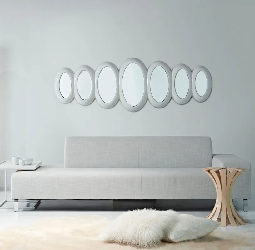 Casa Padrino Luxus Designer Spiegel Hochglanzweiß 195 x H. 67 cm - Hotel Kollektion Saisonangebot