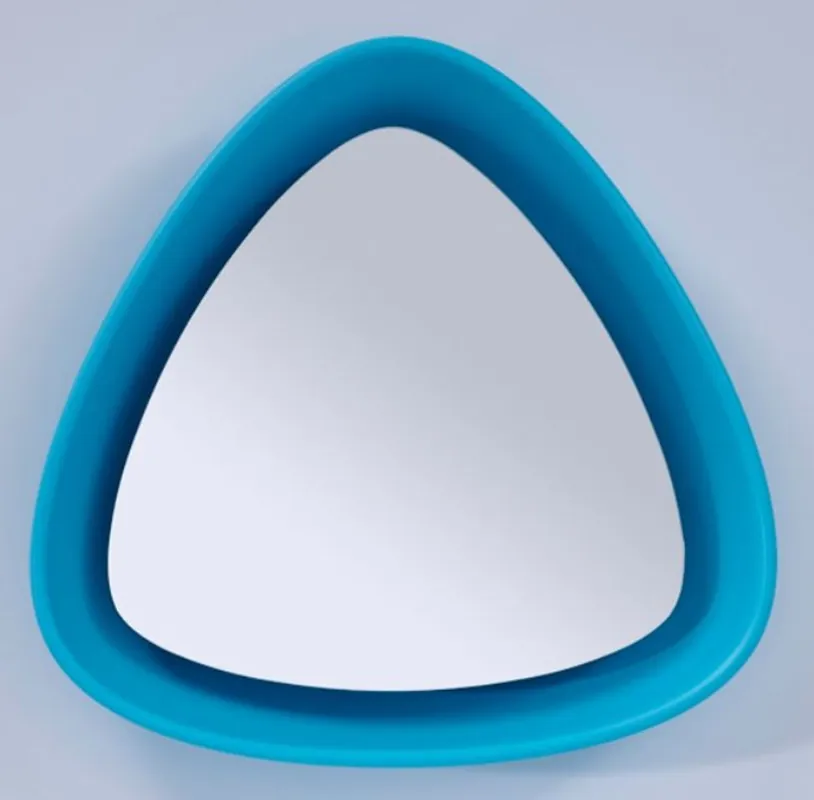Casa Padrino Luxus Designer Spiegel Blau 64 x H. 63 cm - Designer Wandspiegel mit Licht Kostenloser Rückversand