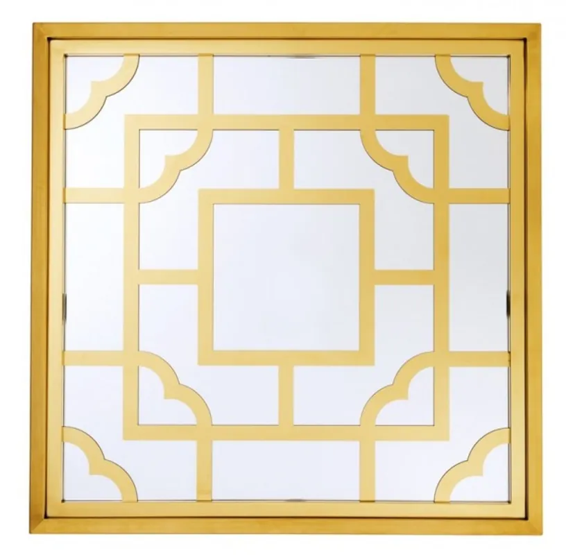 Casa Padrino Luxus Designer Wandspiegel Gold 100 x 100 cm - Luxury Hotel Collection Expressversand