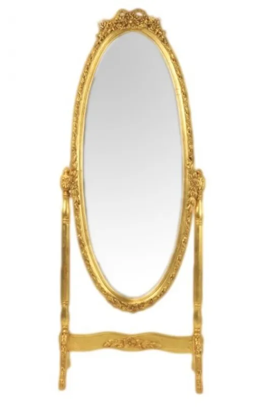 Markenware Casa Padrino Barock Standspiegel Schwenkbar Gold - Spiegel Gold - Möbel