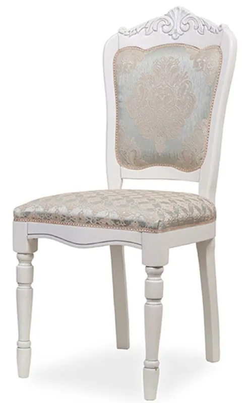 Finale Aktion Casa Padrino Luxus Barock Esszimmer Stuhl Silber / Beige / Weiß H. 104 cm - Barock Esszimmer Möbel