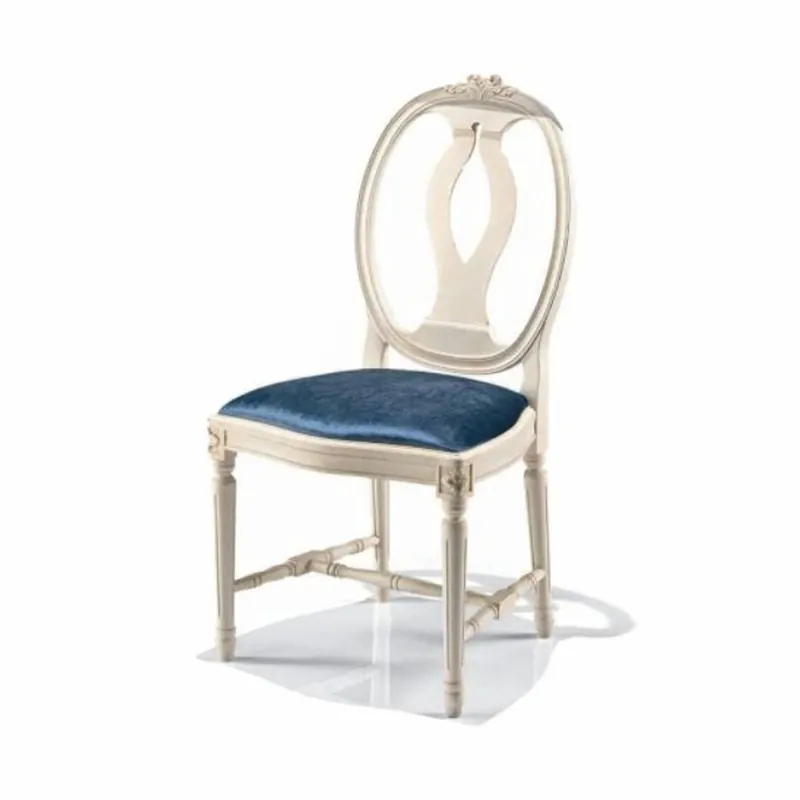 Weltweiter Versand Casa Padrino Luxus Barock Esszimmer Stuhl Blau / Weiß - Made in Italy