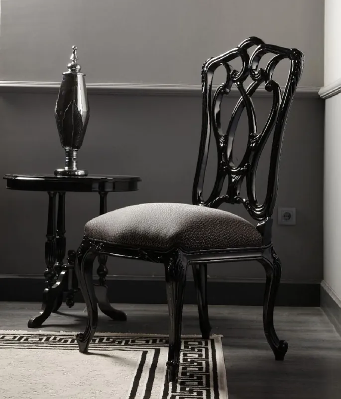 Mengenrabatt Casa Padrino Luxus Barock Esszimmer Stuhl Grau / Schwarz H. 116 cm - Barock Esszimmer Möbel