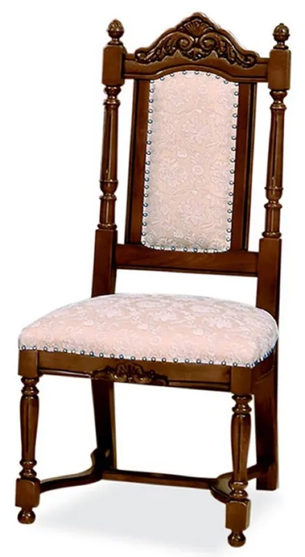 Casa Padrino Luxus Barock Esszimmer Stuhl Rosa / Weiß / Dunkelbraun - Barockstil Küchen Stuhl - Prunkvolle Luxus Esszimmer Möbel im Barockstil - Barock Möbel Mengenrabatt