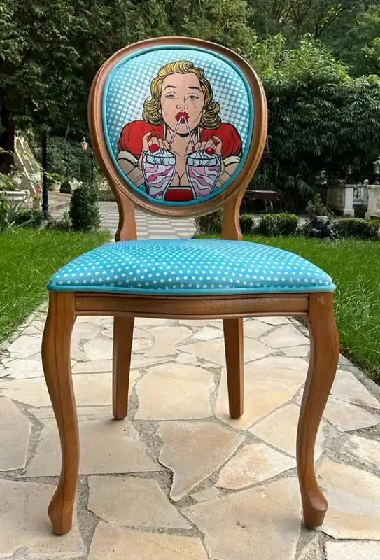 Heißes Angebot Casa Padrino Luxus Barock Esszimmer Stuhl Blau / Mehrfarbig / Braun - Handgefertigter Antik Stil Stuhl mit Design - Esszimmer Möbel im Barockstil