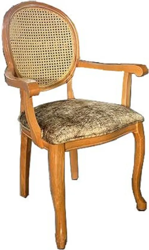 Nur Für Kurze Zeit Casa Padrino Barock Esszimmerstuhl Khaki / Naturfarben - Handgefertigter Antik Stil Stuhl mit Armlehnen - Esszimmer Möbel im Barockstil