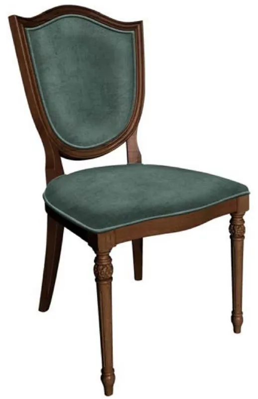 Begrenztes Angebot Casa Padrino Art Deco Esszimmerstuhl Grün / Braun - Eleganter Massivholz Stuhl - Art Deco Esszimmer Möbel