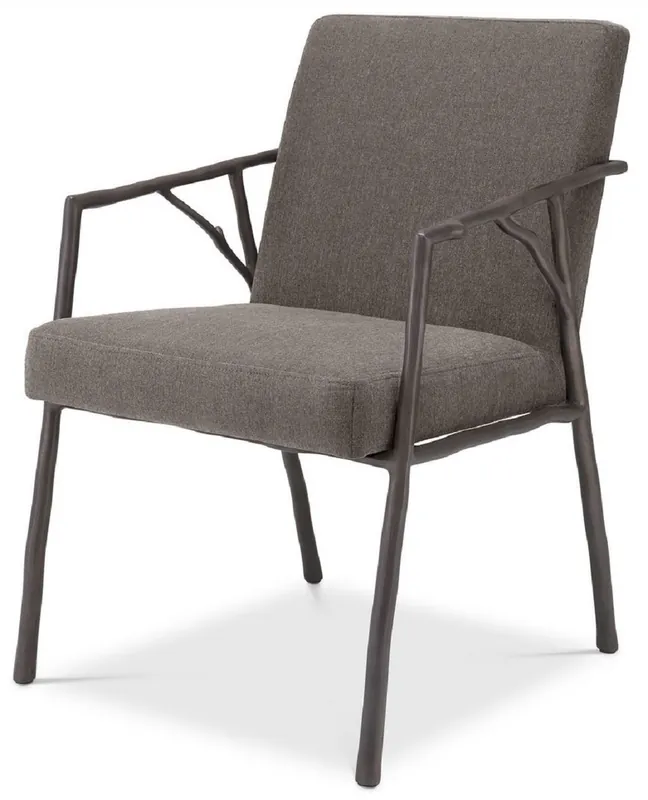 Sale Casa Padrino Luxus Esszimmerstuhl Graubraun / Bronze 56 x 61 x H. 83 cm - Edler Küchenstuhl mit Armlehnen - Luxus Esszimmer Möbel