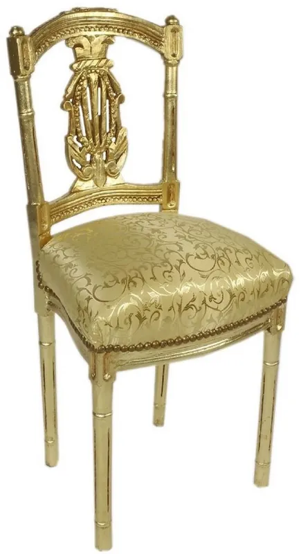 Sale Casa Padrino Barock Damen Stuhl mit elegantem Muster Gold 40 x 35 x H. 85 cm - Handgefertigter Antik Stil Stuhl - Barock Möbel