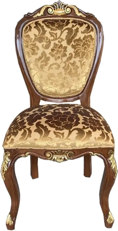 Casa Padrino Barock Luxus Esszimmer Stuhl Gold Muster / Braun-Gold Antik Look - Luxus Hotel Möbel - Made in Italy Ab Werk