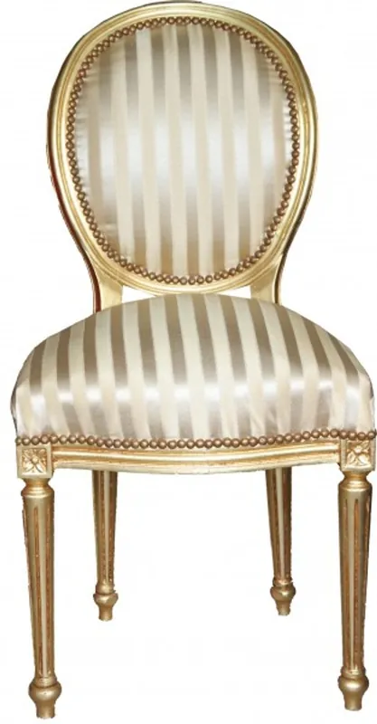 Ausverkauf Casa Padrino Barock Esszimmer Stuhl Gold / GoldMod2 / Rund - Möbel Interior Einrichtung