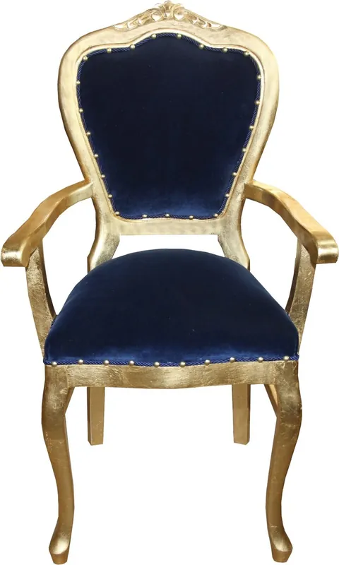 Direkt Vom Hersteller Casa Padrino Barock Luxus Stuhl mit Armlehnen Royalblau/Gold