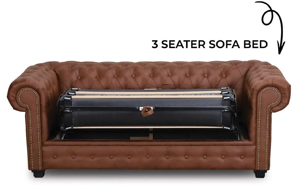 Neue Kollektion Schlafsofa Chesterfield Sofa mit Bettfunktion Couch Polster Möbel Couchen