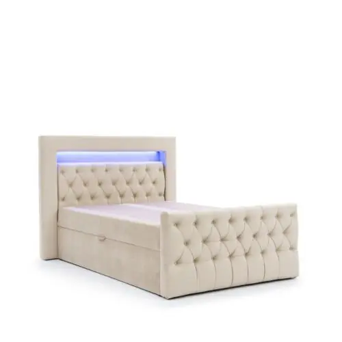 Schlafzimmer Chesterfield Bett Doppelbett Einrichtung Luxus Polsterbett Textil Saisonangebot
