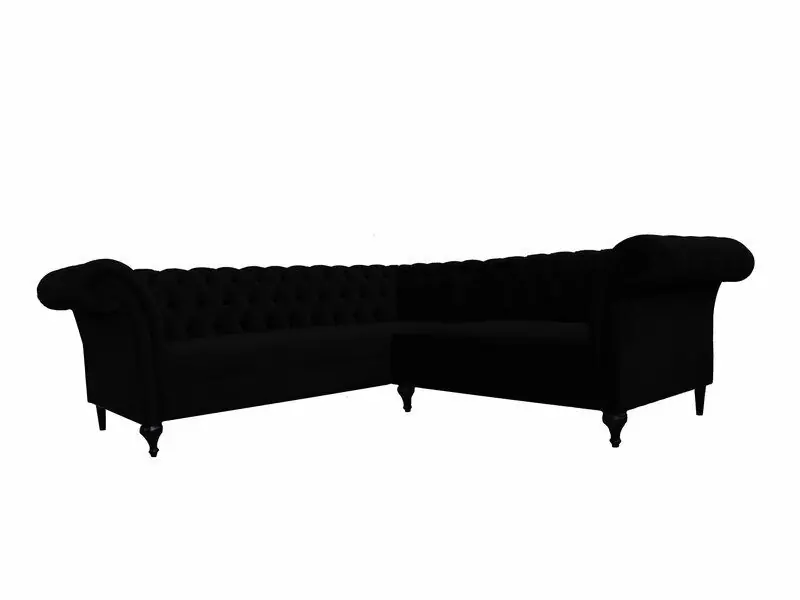 Preisknaller Schwarze Chesterfield Luxus L-Form Couch