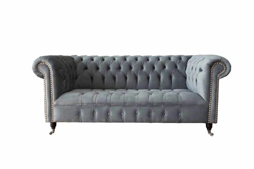 Beliebt Sofa 3 Sitz Textil Sofas Couch Polster Chesterfield Couchen Grau Dreisitzer