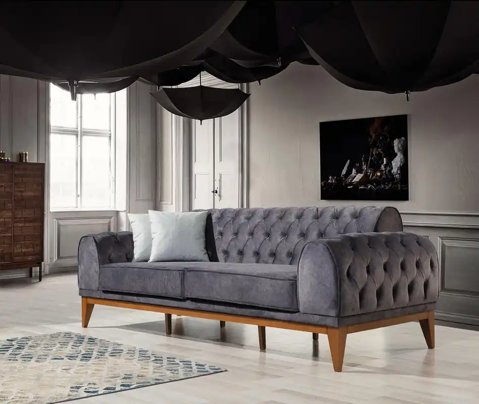 Hochwertig Sofa 3er Sitz Sofas Textil Design Sofa Möbel Neu Dreisitzer Couch Neu