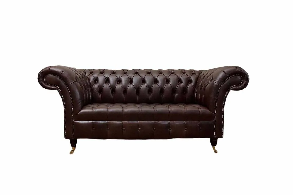Sofa Couch Chesterfield Polster Sofas 2 Sitzer Leder Textil Lounge Neu Must-Have