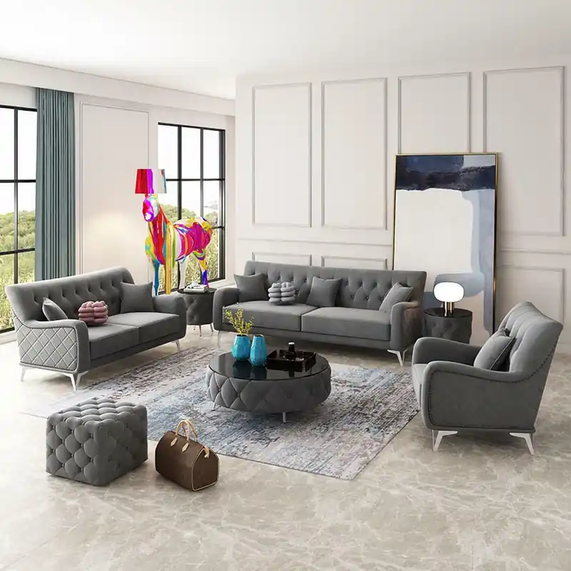 Garantierte Lieferung Sofa Couch Samt Polster Sitz 321 Sitzer Design Couchen Sofas Stoff Neu