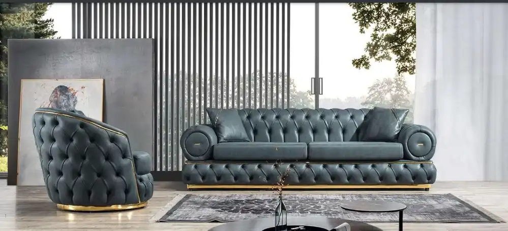 Abverkauf Sofagarnitur 3+1 Sitzer Garnitur Sofa Sofas Leder Sessel Luxus Chesterfield