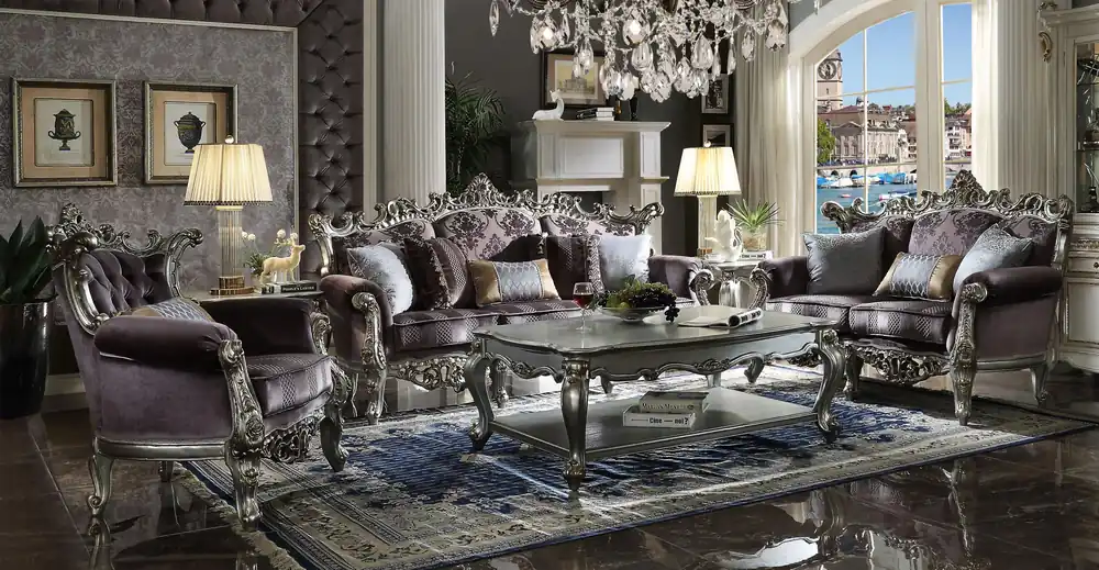 Sofagarnitur 3+2 Sitzer Klassischer Wohnlandschaft Sofas Couchen Barock Aktuell
