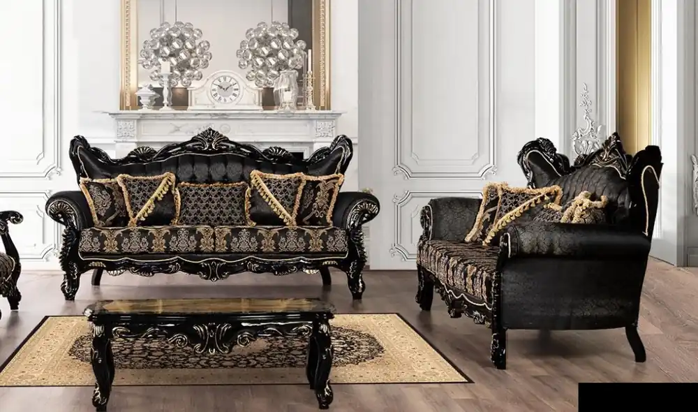Highlight Sofagarnitur 3+3 Sitzer Sofa Sessel Sofas Luxus Garnitur Set Polyester Stoff Neu