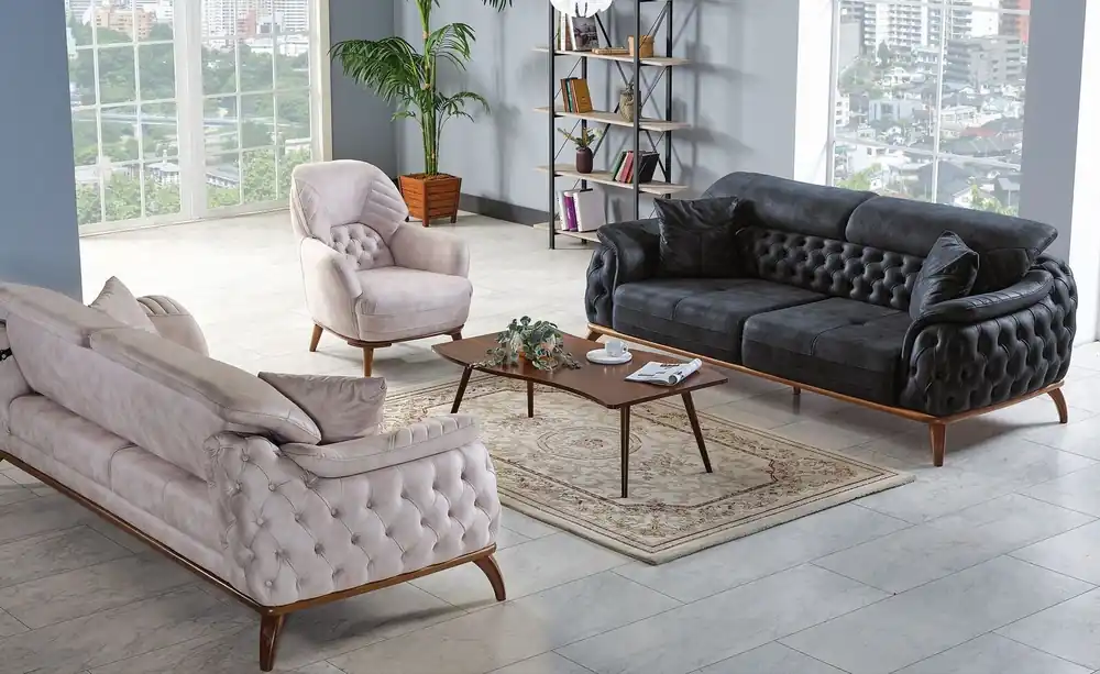 Sofagarnitur 3+3+1 Sitzer Modern Relax Sessel Chesterfield Modern Stil 3tlg Neu Beliebt