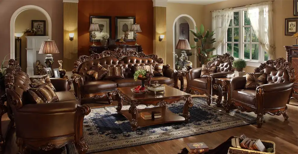 Preisreduziert Sofagarnitur 3+4 Sitz Set Design Sofas Polster Couchen Leder 2tlg. Chesterfield