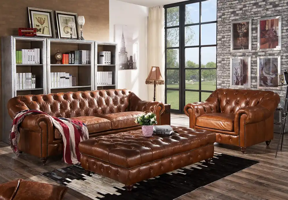 Sofagarnitur 31 Sitzer Chesterfield Garnitur Englische Vintage Sofa Sessel Begrenztes Angebot