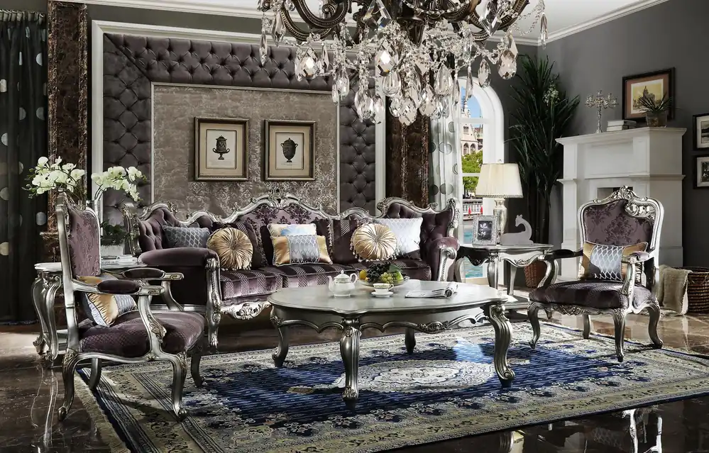 Sofagarnitur 4+1+1 Sitzer Couchtisch 4tlg. Set Design Sofa Couchen Barock Exklusiv