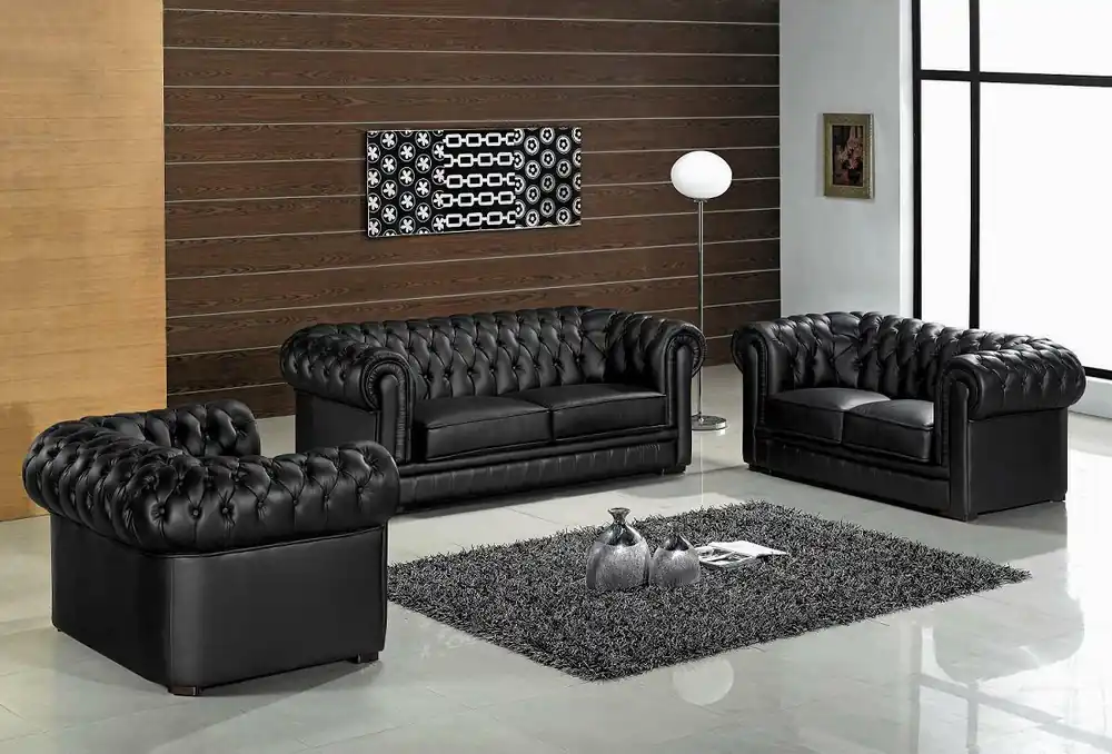 Preisknaller Sofagarnitur Chesterfield Möbel Sofa Sitzer Set Sofa Polster Couch Leder