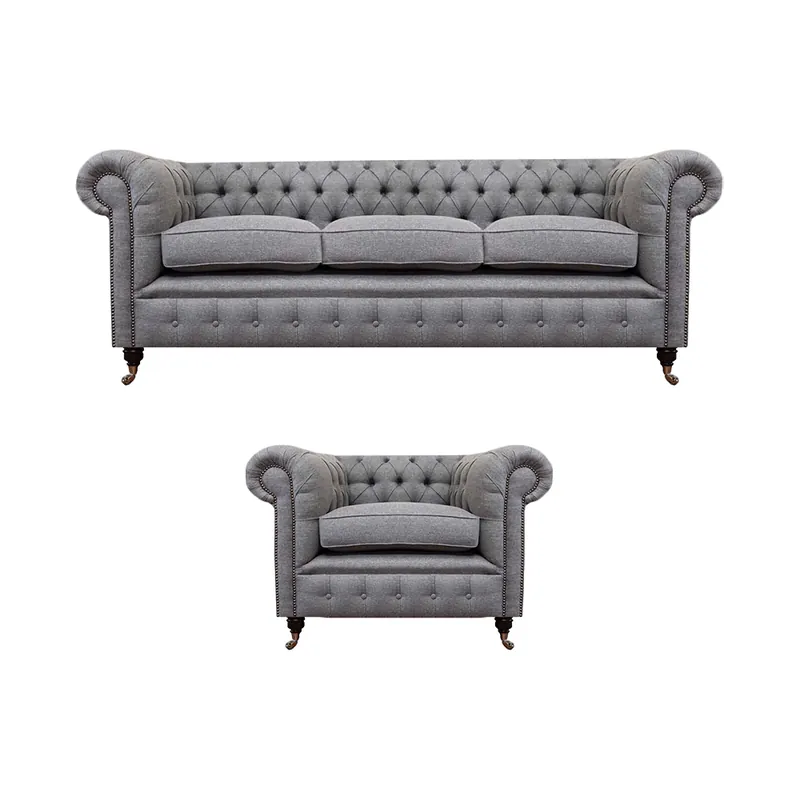 Sonderangebot Sofagarnitur Couch Polster Chesterfield Design Sofa Dreisitzer Set Sessel