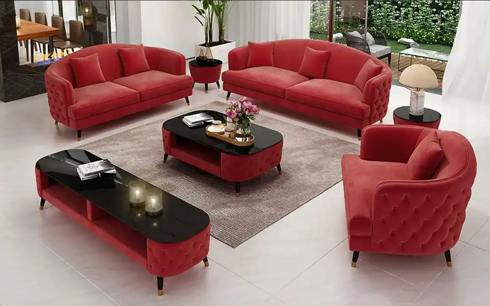 Angebot Sofagarnitur Set 3+2+1 Sitzer Couchtisch Sideboard Garnitur Design Moderne 7tlg
