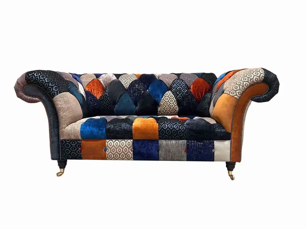 Weltweiter Versand Sofas Sitz Stoff Design Dreisitzer Luxus Chesterfield Möbel Mehrfarbig