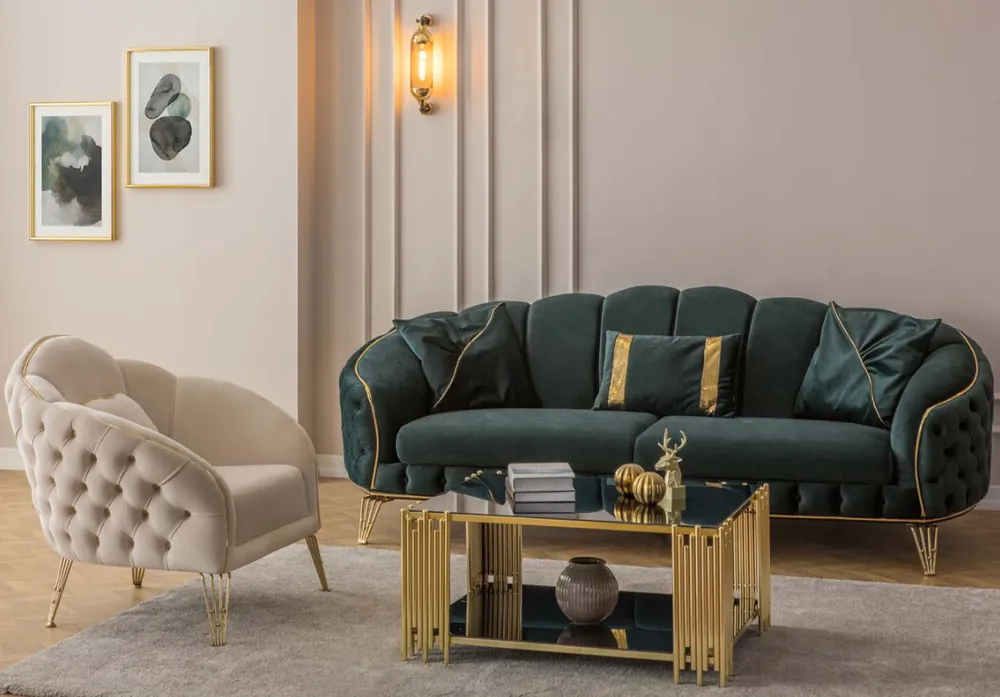 Mengenrabatt Stilvoll Wohnzimmer Komplett 3tlg Dreisitzer Sofa Couch Luxus 2x Sessel