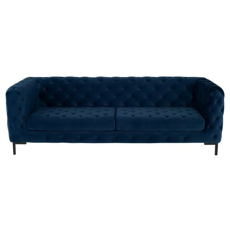 Stilvoller Blauer Chesterfield 3-Sitzer Wohnzimmer Luxus Couch Exklusiv