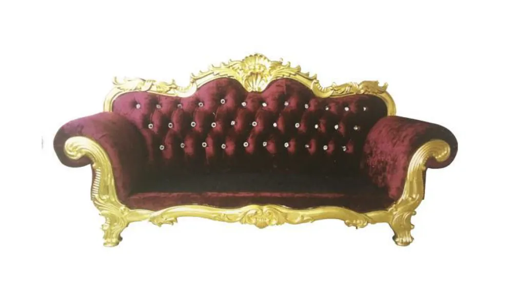 Knallerangebot Thron Sofa Königlicher Chesterfield Polster Samt 3 Sitzer Antik Stil Sofas Neu