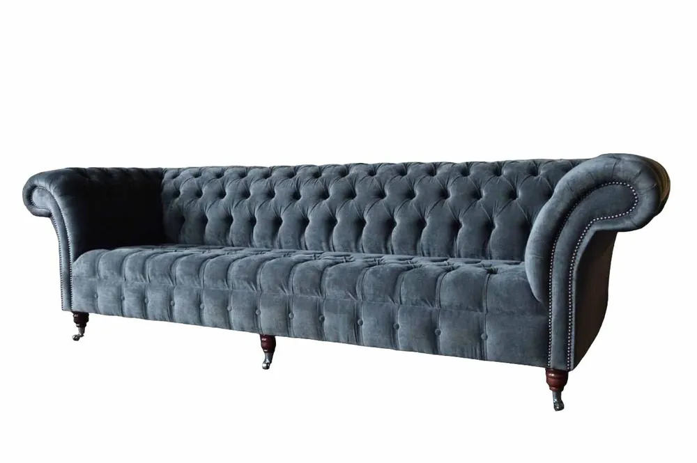 Viersitzer Sofa 4 Sitzer Sofas Modern Grau Design Stoff Chesterfield Jetzt Zugreifen
